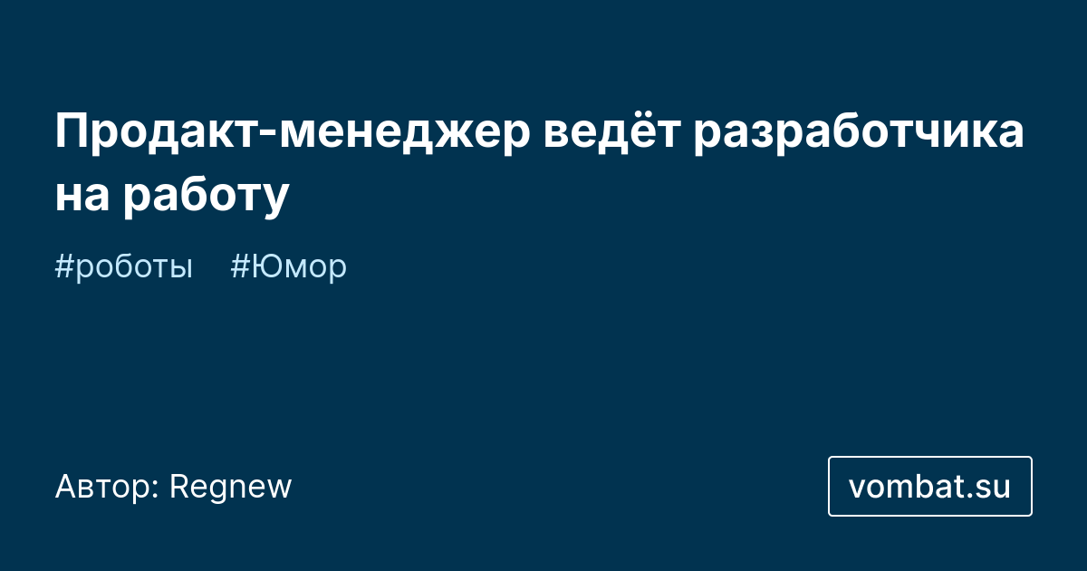 Продакт-менеджер ведёт разработчика на работу | vombat.su